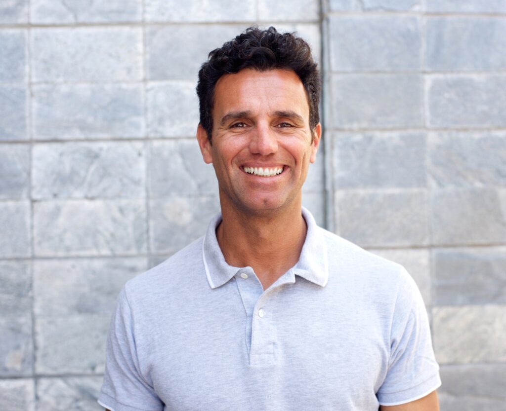 Attractive older man smiling